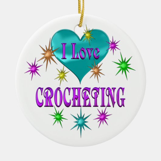 Décoration En Céramique J'aime faire du crochet (Devant)
