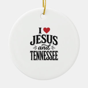 Décoration En Céramique J'aime Jésus et Tennessee Vintage Design Chrétien