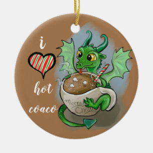 Décoration En Céramique J'AIME la tasse chaude de Noël de dragon de béb