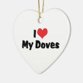 Décoration En Céramique J'Aime Le Coeur Mes Doves (Gauche)