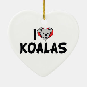 Décoration En Céramique J'aime les koalas au cœur - Amoureux de koalas