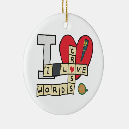 Décoration En Céramique J'Aime Les Mots Croisés Puzzles (Droite)