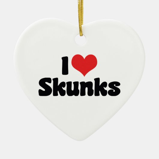 Décoration En Céramique J'Aime Les Skunks Du Coeur (Devant)