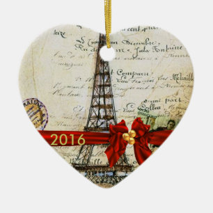 Décoration En Céramique J'AIME l'ornement 2016 CHIC FAIT SUR COMMANDE de
