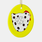 DÉCORATION EN CÉRAMIQUE J'AIME L'ORNEMENT DE NOËL DE POULETS (Droite)