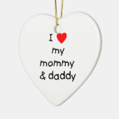 Décoration En Céramique J'aime ma maman et papa (Gauche)