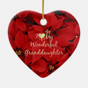 Décoration En Céramique J'Aime Ma Merveilleuse Petite-Fille, Noël