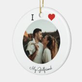 Décoration En Céramique J'aime ma petite amie photo personnalisée (Gauche)