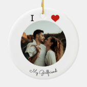 Décoration En Céramique J'aime ma petite amie photo personnalisée (Dos)