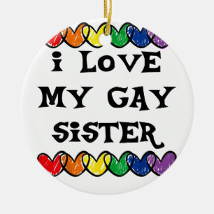 Décoration En Céramique J'aime ma sœur gay Cadeau LGBT Gay Lesbienne Mars