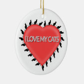Décoration En Céramique J'Aime Mes Chats (Droite)