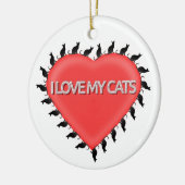 Décoration En Céramique J'Aime Mes Chats (Gauche)