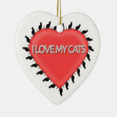 Décoration En Céramique J'Aime Mes Chats (Droite)
