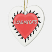 Décoration En Céramique J'Aime Mes Chats (Gauche)