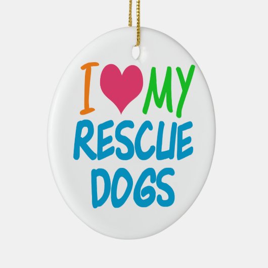 Décoration En Céramique J'Aime Mes Chiens Secourus (Droite)