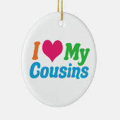 Décoration En Céramique J'Aime Mes Cousins (Droite)