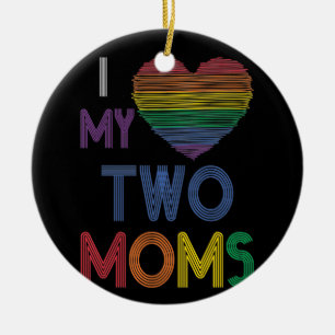 Décoration En Céramique J'aime mes deux mamans LGBT Gay Lesbian Rainbow He