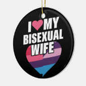 Décoration En Céramique J'Aime Mon Bisexuel Femme Bi Pride Bisexual Drapea (Gauche)
