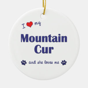 Décoration En Céramique J'aime mon cabot de montagne (le chien femelle)