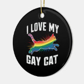Décoration En Céramique J'Aime Mon Chat Gay Funny Rainbow Pride Lgbt (Gauche)