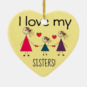 Décoration En Céramique J'aime mon en forme de coeur mignon de SOEURS