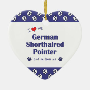 Décoration En Céramique J'aime mon indicateur aux cheveux courts allemand