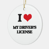 Décoration En Céramique J'aime mon permis de conduire (Gauche)