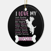 Décoration En Céramique J'aime mon Westie (Gauche)