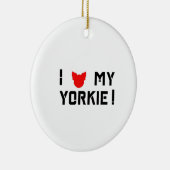 Décoration En Céramique J'aime mon Yorkie Typographie Design (Droite)