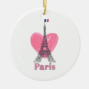 Décoration En Céramique J'aime Paris Tour Eiffel France Cadeau