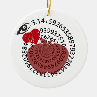 Décoration En Céramique J'amants de maths de tarte d'Apple d'amour "pi" !
