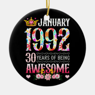 Décoration En Céramique Janvier 1992 30e anniversaire 30 ans étonnant Flor