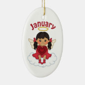 Décoration En Céramique Janvier Ange en Pierre de naissance Noir (Droite)