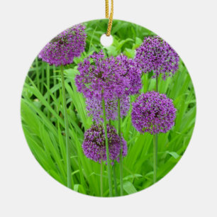 Décoration En Céramique Jardin de fleurs d'allium mauve