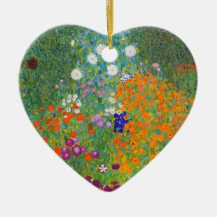 Décoration En Céramique Jardin des fleurs de Gustav Klimt