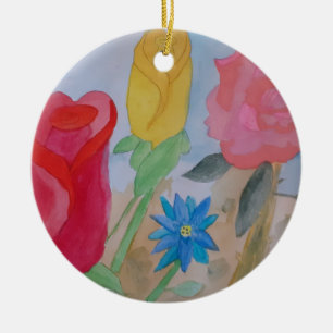 Décoration En Céramique Jardin fleuri d'été
