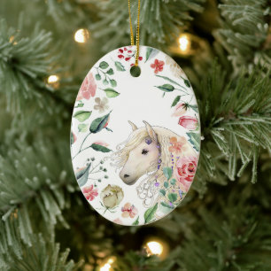 Décoration En Céramique Jardin personnalisé de jolies fleurs de cheval Noë