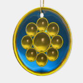 DÉCORATION EN CÉRAMIQUE JAUNE BLEU GEMSTONE MON (Gauche)