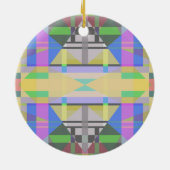 Décoration En Céramique Jaune bleu violet géométrique (Dos)