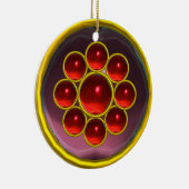 DÉCORATION EN CÉRAMIQUE JAUNE PURPLE ROUGE GEMSTONE MON (Droite)