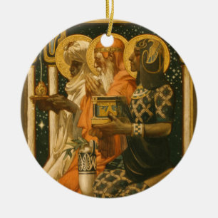 Décoration En Céramique JC Leyendecker Trois Sages Vintage Noël
