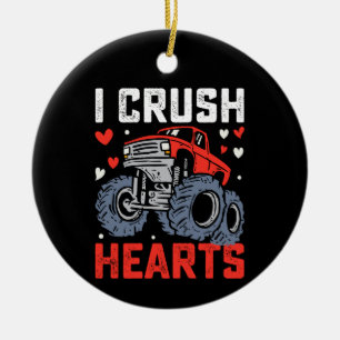 Décoration En Céramique Je Casse les Cœurs Monster Truck Saint-Valentin