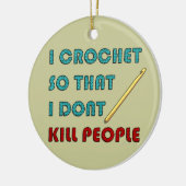 Décoration En Céramique Je fais du crochet, (Gauche)