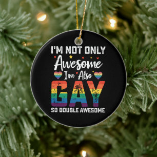 Décoration En Céramique Je ne suis pas seulement génial je suis aussi gay 