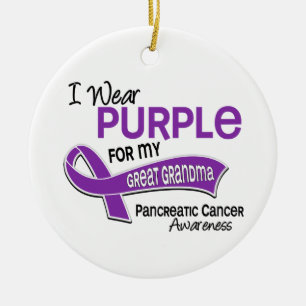 Décoration En Céramique Je porte le Cancer pancréatique de grande