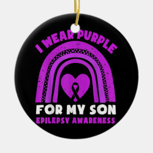 Décoration En Céramique Je Porte Le Violet Pour Mon Fils Sensibilisation