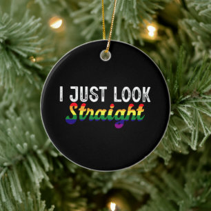 Décoration En Céramique Je regarde juste droit Mois de la fierté LGBT Rain