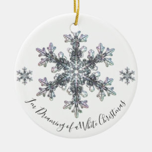 Décoration En Céramique Je rêve d’un flambeau blanc de neige de Noël