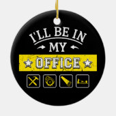 Décoration En Céramique Je serai dans mon bureau - Drôle menuiserie (Dos)