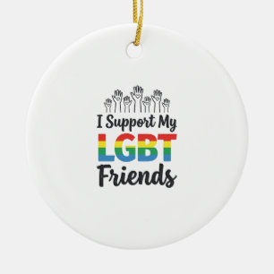 Décoration En Céramique Je soutiens mes amis LGBT vecteur de fierté arc-en